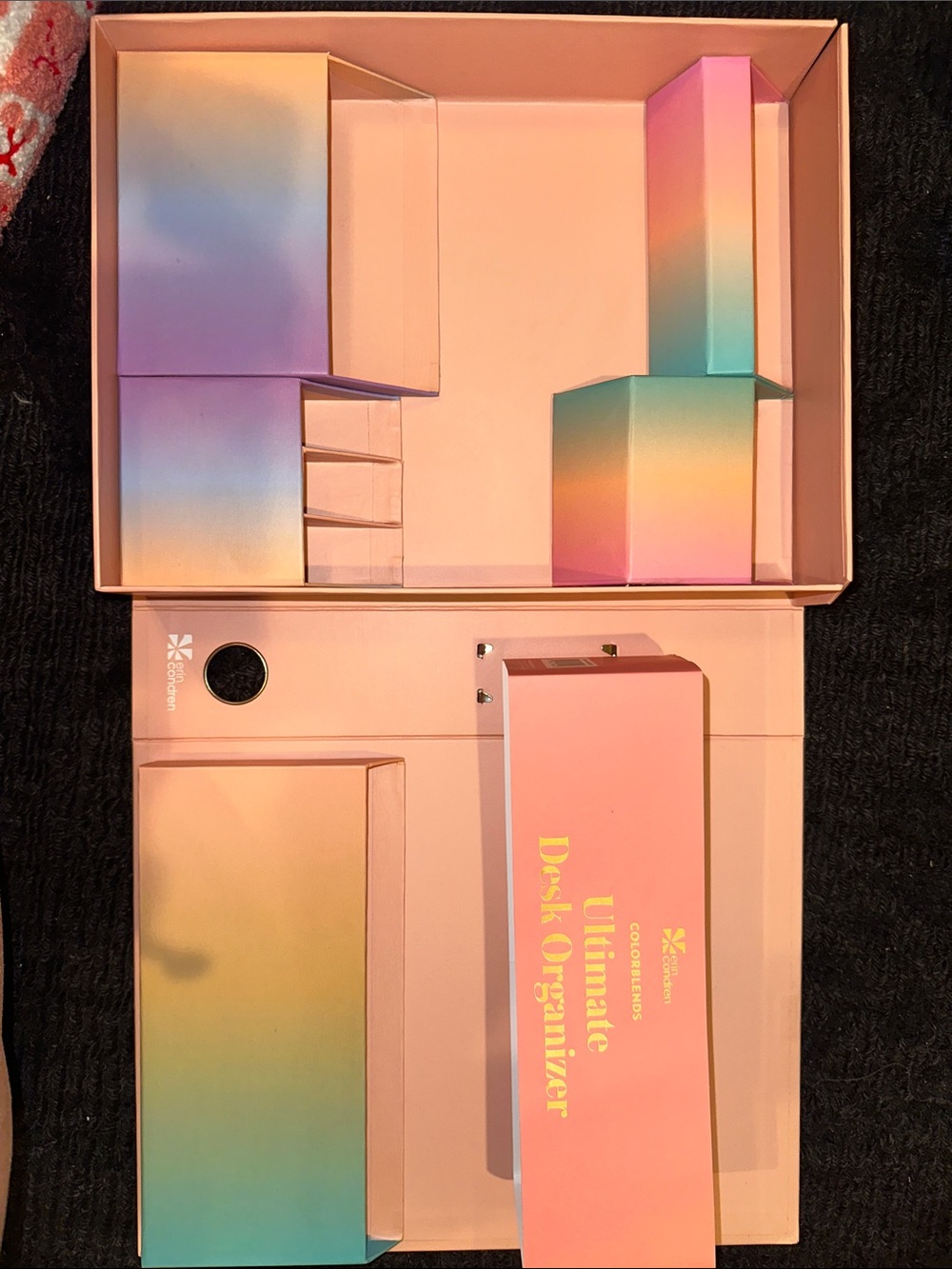 Erin Condren Pink Ombre & Rainbow Desk Organizer Set